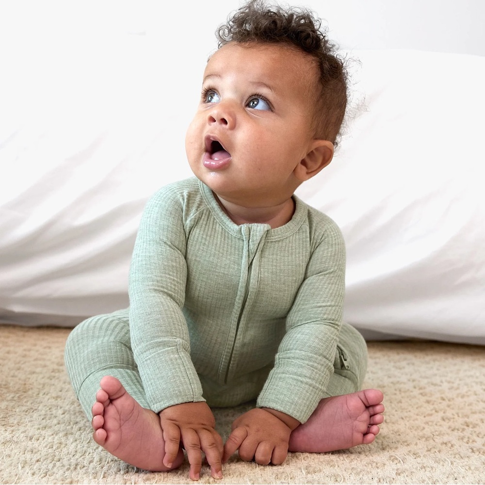 Little Sleepies Heather Sage Zippy, Size 12-18 Months